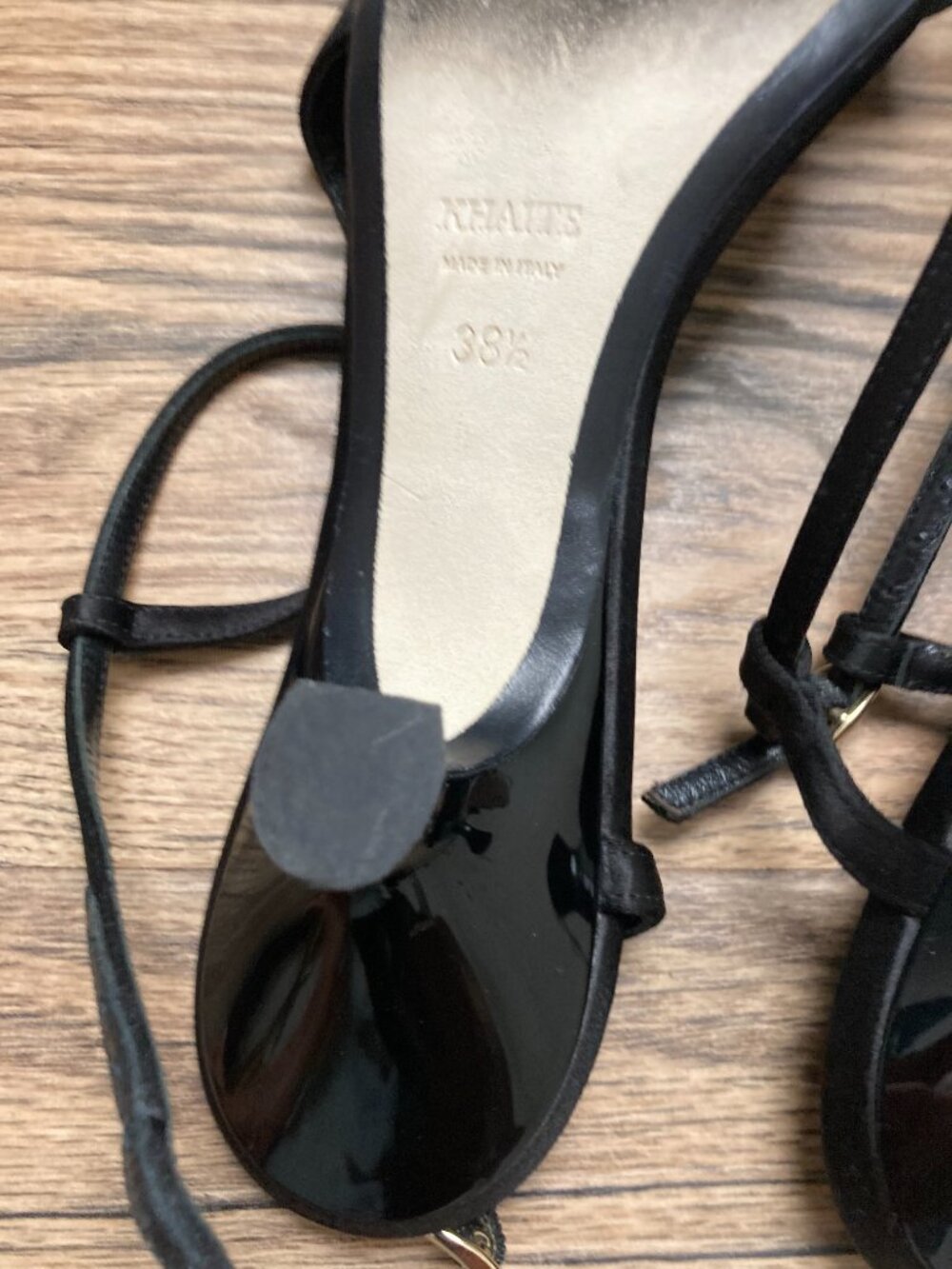 KHAITE Black Satin Slingback Pumps Women's US 8 EU 38.5 Made in Italy - Picture 7 of 11